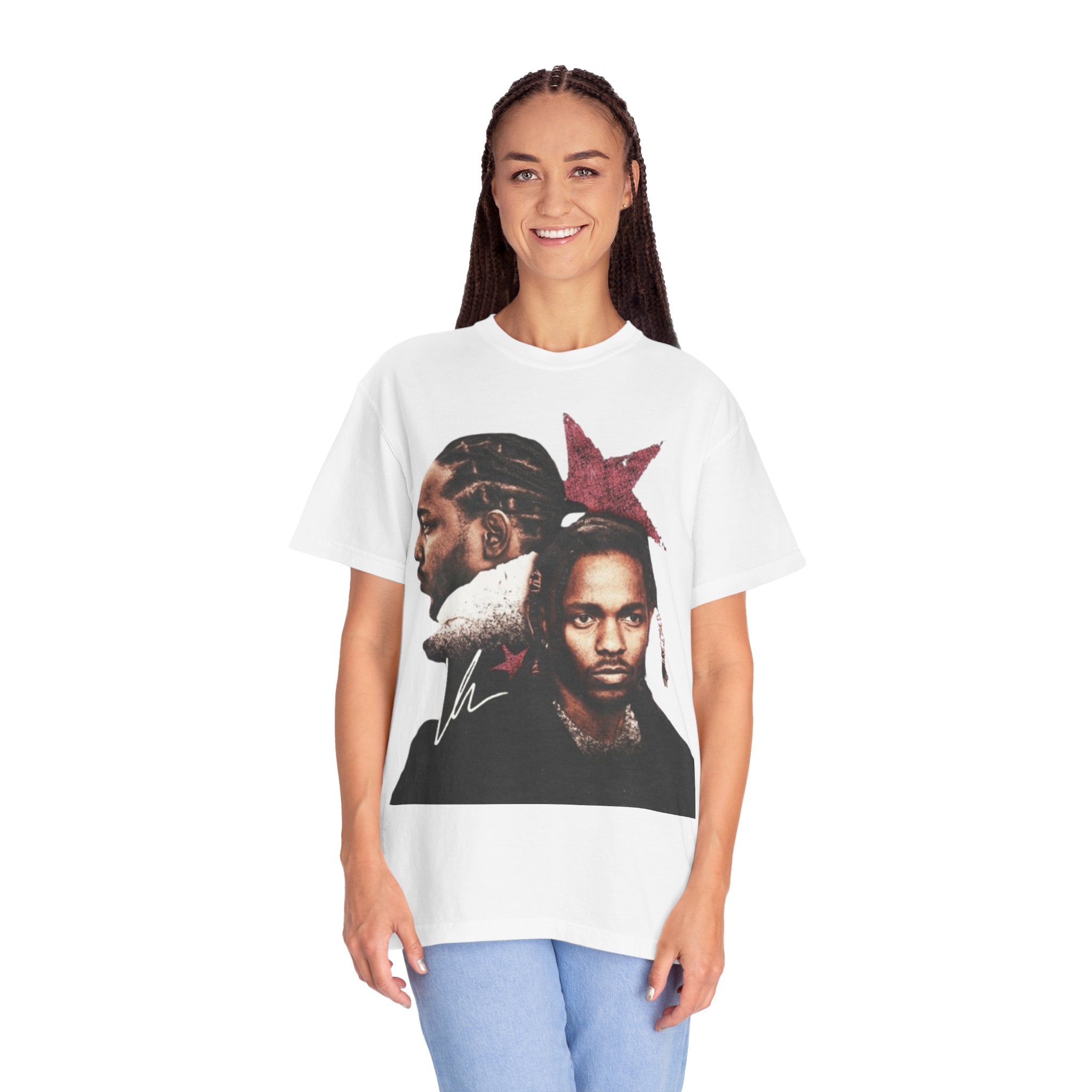 'Kendrick' Graphic Double Portrait Star T-Shirt