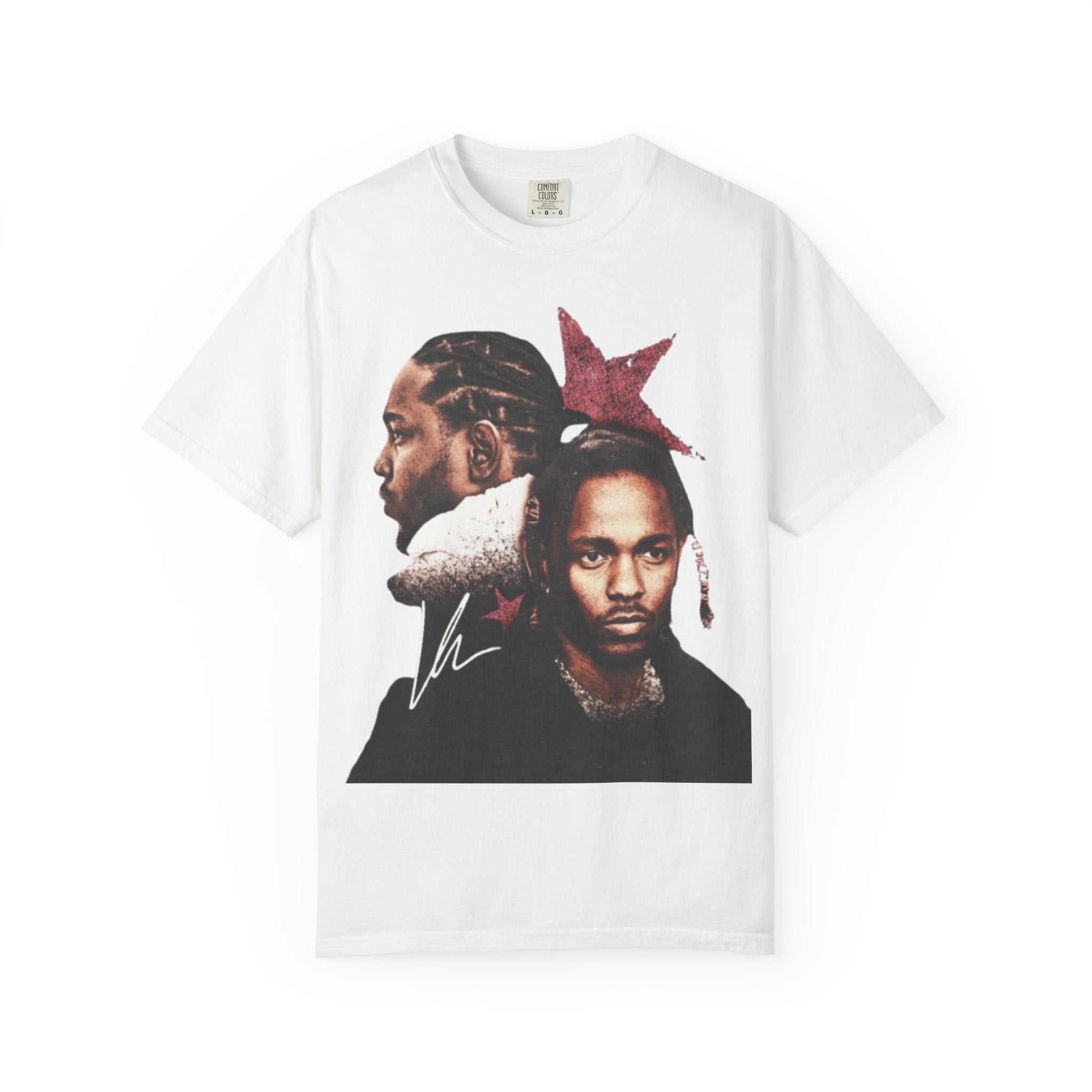 'Kendrick' Graphic Double Portrait Star T-Shirt