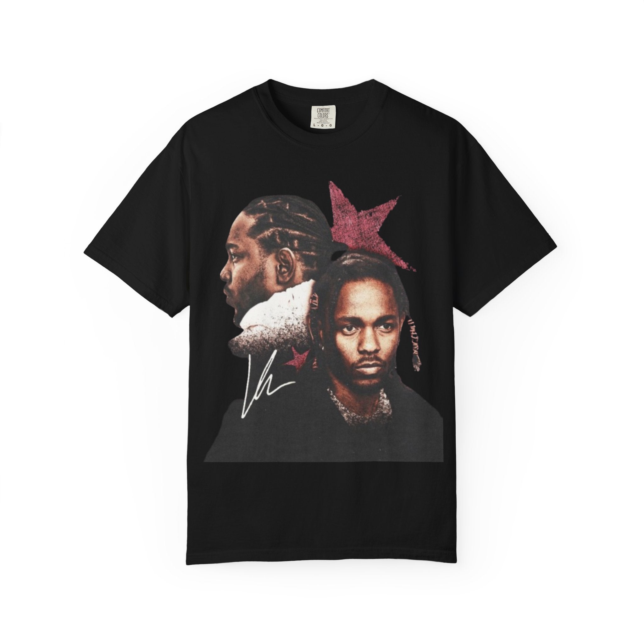 'Kendrick' Graphic Double Portrait Star T-Shirt