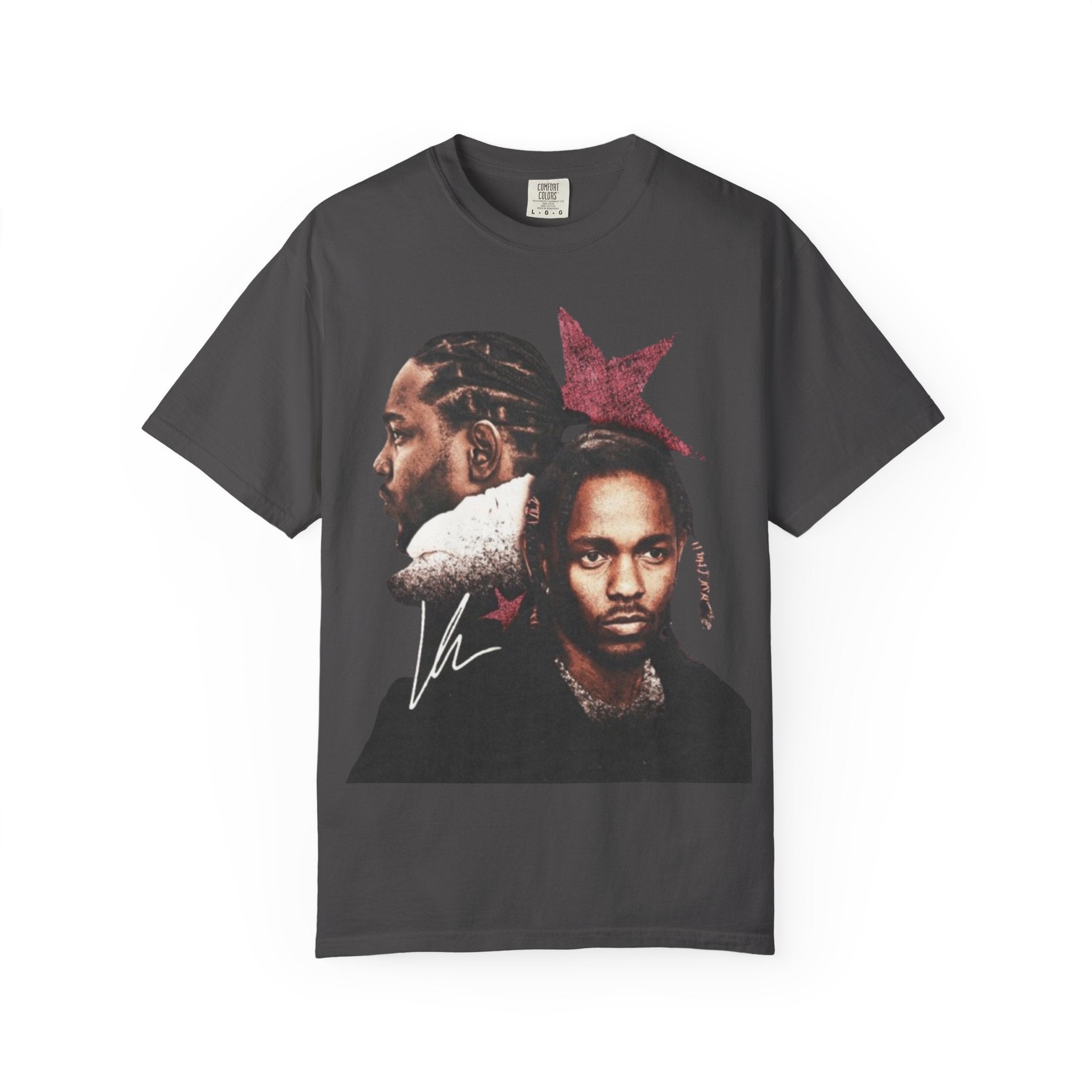'Kendrick' Graphic Double Portrait Star T-Shirt